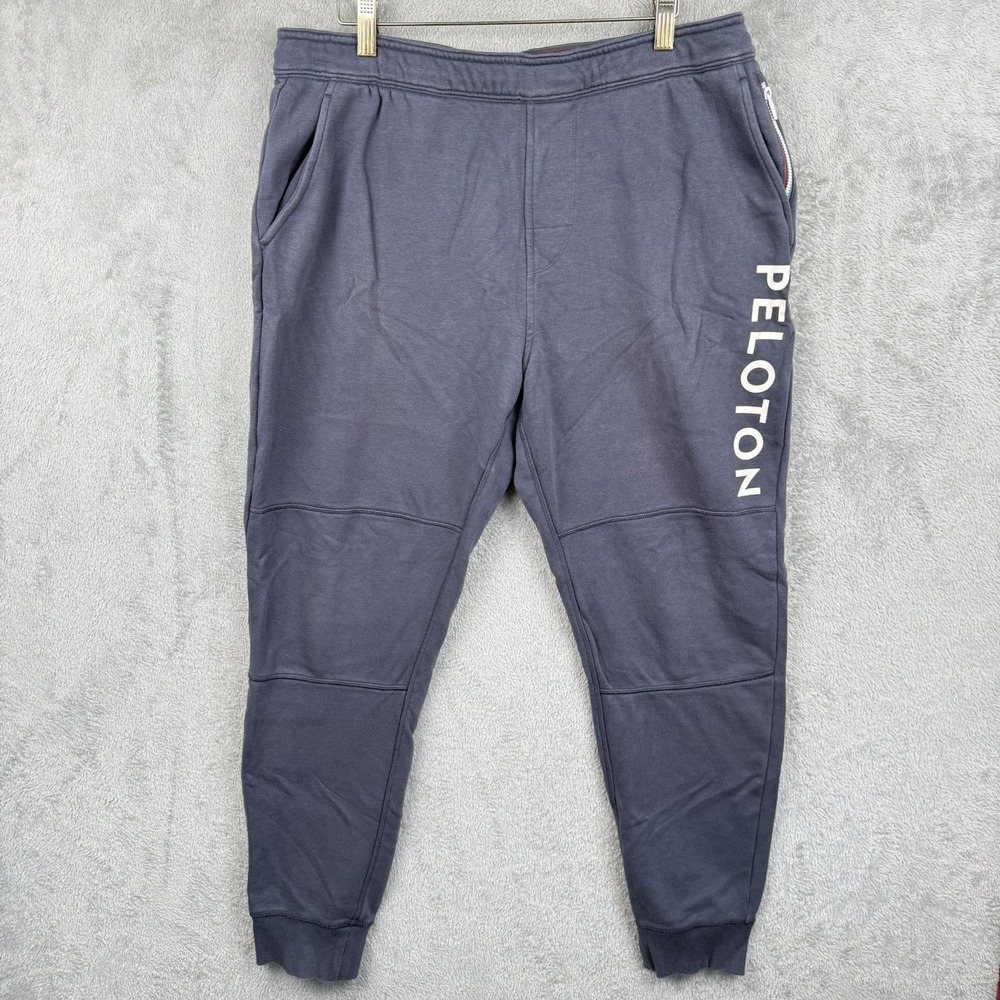 Peleton‎ X Fourlaps Tapered Sweatpants Mens L Blue Gray Workout Gym Casual
